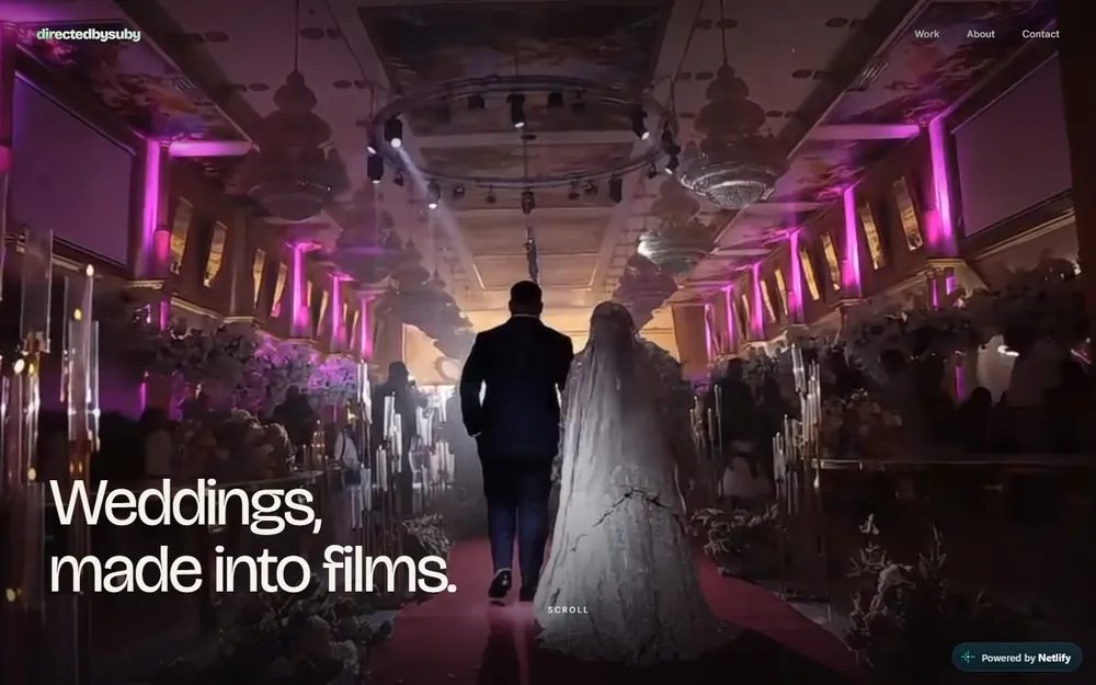 Directed by Suby wedding videographer website designed by OnSquared